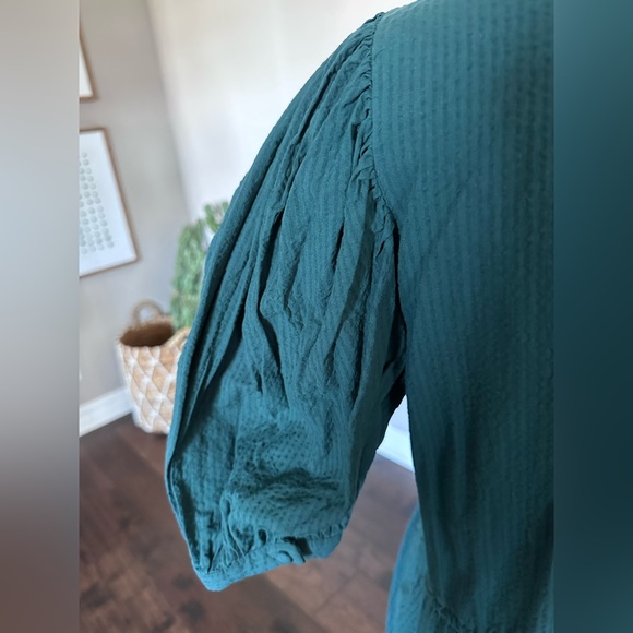 A New Day Target Dress Cotton Seersucker Boho Prairie Peasant Hunter Green XL - Picture 5 of 12